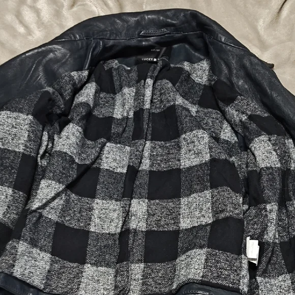 Lucky Brand Black Lamb Leather motor Jacket Size XS
